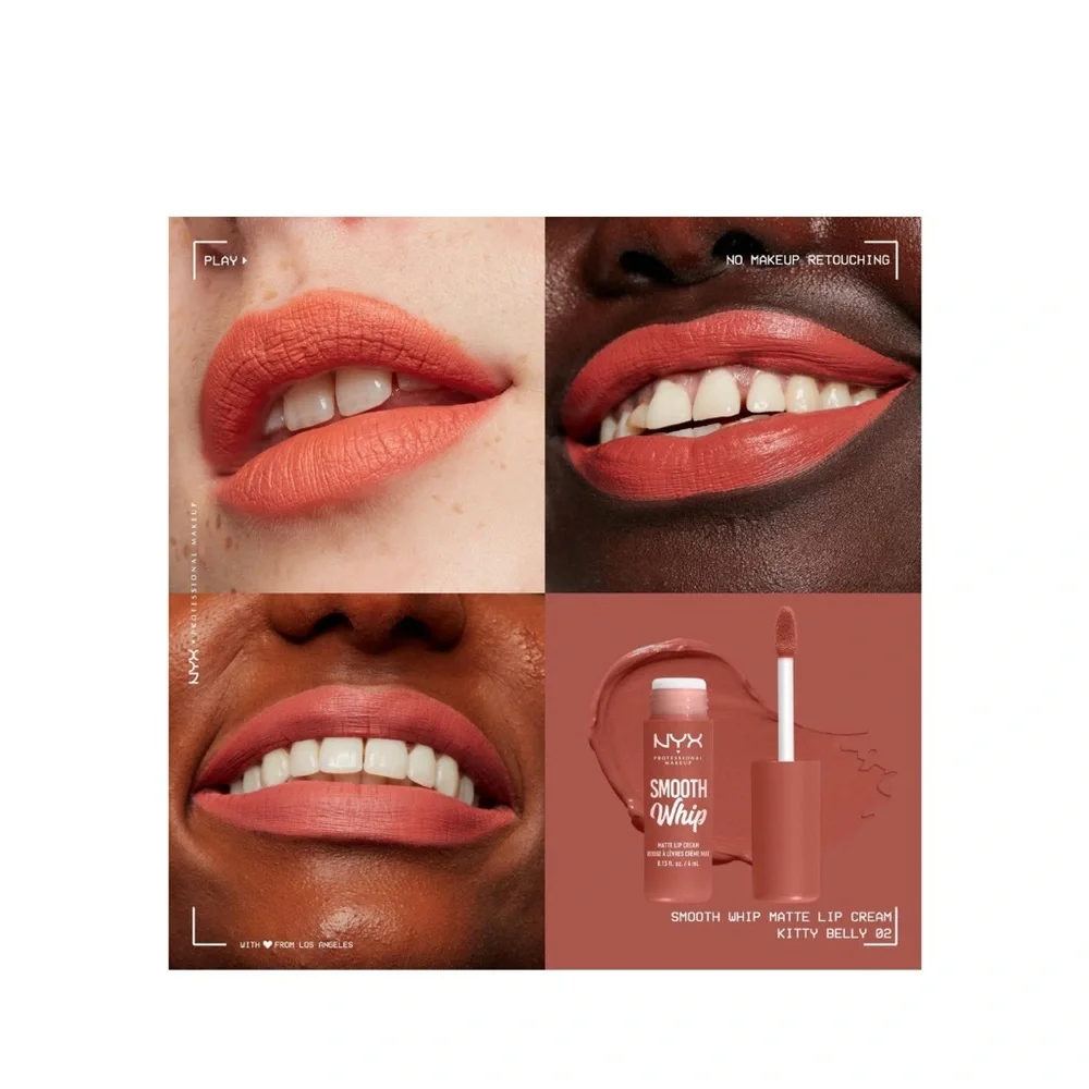 NYX smooth whip matte lip cream set in kitty belly and teddy fluff